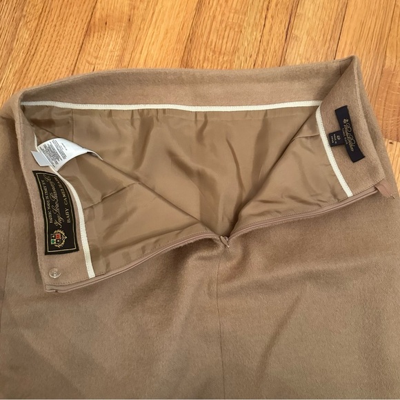 BROOKS BROTHERS LORO PIANA camel Hair Skirt Made In Italy Size 4P # - Picture 8 of 13